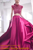 Runhufu Red Open Back Two Piece Set of Advanced Customized Evening Dress 2023 New Light Luxury Formal Banquet Women's Dress