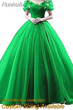 Runhufu Shoulder Quinceanera Sweet 16 Dress Ball Gown Prom Gown Handmade Floral Vestido De Festa Debutante Gowns Evening Party