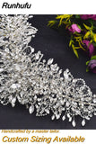 Runhufu Luxury Headpiece for Bride Rhinestone Crown Wedding Tiaras Bridal Hair Accessories Women Tiara Pageant Headband HP385