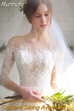 Runhufu Arrival Vestido De Noiva 2023 Long Sleeve Wedding Dresses Tulle Lace Bride Dresses Wedding Gowns Vintage Wedding Dresses