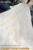 Runhufu New Off The Shoulder Wedding Dress Sweep Train Ball Gown Wedding Gown Vestido De Noiva Luxury Prinecess Bride Dress
