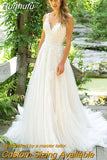 Runhufu Wedding Dress Calssic Beach Wedding Dress Sleeveless V-neck Backless A-line Vestido De Noiva Robe De Mariee plus