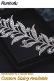 Runhufu Alloy Rhinestone Headband Wedding Head Piece Flower Bridal Hair Accessories Hair Comb Silver Hair Clips Headwear HP301