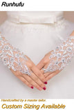 Runhufu New Lace Bride Wedding Gloves High-end Hand Sewn Diamond Finger Wedding Gloves Wedding Accessories Mariage