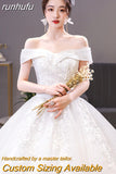 runhufu Sweetheart Boat Neck Style China Wedding Dress Vintage Lace Embroidery Pluse Size Vestidos De Novia Bride Gowns Marriage
