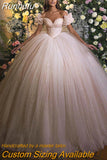 Runhufu Princess Wedding Dress Corset Sweetheart Neck Ball Gowns Glitter Tulle Bride Dresses Robe De Mariee Wedding Gowns