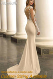 Runhufu Long Sleeves Mermaid Wedding Dresses 2023 Appliques High Neck Robe De Mariée Sirène For Women Vestido De Noiva Bridal Gowns