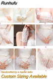 Runhufu New Lace Bride Wedding Gloves High-end Hand Sewn Diamond Finger Wedding Gloves Wedding Accessories Mariage