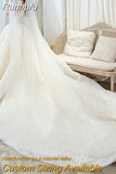 Runhufu New Shining Sequins Luxury Wedding Dress With Sweep Train Elegant Boat Neck Off The Shoulder Ball Gown Vestido De Noiva