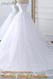 runhufu Dress 2023 The Elegant Boat Neck Ball Gown Off The Shoulder Princess Luxury Lace Embroidery Wedding Dresses