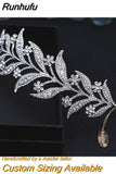 Runhufu Alloy Rhinestone Headband Wedding Head Piece Flower Bridal Hair Accessories Hair Comb Silver Hair Clips Headwear HP301