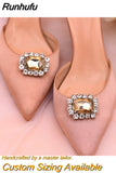 Runhufu HX39 2pcs Rhinestones High Heel Buckle Decoration Women Bride Shoes Clips Charm Wedding Shoes Buckle Shoe Crystal Clip