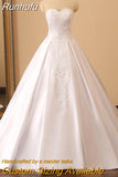 Runhufu NICEB Vestido De Noiva Wedding Dress Elegant Bling Sequin Lace Applique Satin Fashion Bridal Gown Strapless Sweetheart