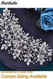 Runhufu Rhinestone Brides Head Piece Handmade Woman's Headbands for Wedding Bridal Hair Accessories Party Bride Headwear HP540