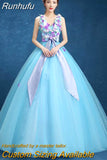 Runhufu Dresses Sexy V-neck Ball Gown Lace Gorgeous Party Prom Foraml Homecoming Gowns