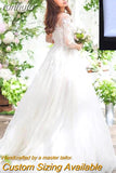 runhufu Arrival Vestido De Noiva 2023 Long Sleeve Wedding Dresses Tulle Lace Bride Dresses Wedding Gowns Vintage Wedding Dresses