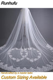 Runhufu Cathedral Veil With Lace Edge Fashion Wedding Veil Luxury Bridal Veils