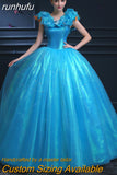 runhufu Sky Blue Quinceanera Dresses Sweetheart Satin Quinceanera Plus Size Ball Gown Vestidos De Quinceaneras