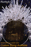 Runhufu Luxury Bridal Hair Tiara Rhinestone Headband Handmade Wedding Hair Accessories Women Headdress Pageant Headpiece HP398