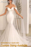 Runhufu Vintage Off Shoulder Wedding Dresses Sweetheart Mermaid Satin And Tulle Bridal Gowns Robes Vestidos De Novia