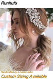 Runhufu Alloy Rhinestone Headband Wedding Head Piece Flower Bridal Hair Accessories Hair Comb Silver Hair Clips Headwear HP301