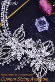 Runhufu HP499 Crystal Flower Bridal Comb Rhinestone Wedding Hair Accessories Bride Tiara and Headdress Pageant Hair Jewelry