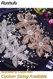Runhufu Wedding Headpiece Crystal Flower Bridal Hair Accessories Bride Headwear Pageant Crown Women Hair Ornament Jewelry HP252