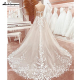 runhufu Lace Appliques Sweetheart Glitter A Line Boho Wedding Dress 2023 Robe Femm Civil Beach Wedding Bridal Gowns Elegant