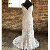 runhufu Lace Mermaid Wedding Dresses 2023 Sleeveless Spaghetti Straps Wedding Bridal Gowns Vestidos De Novia Custom Made
