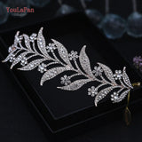 Runhufu Alloy Rhinestone Headband Wedding Head Piece Flower Bridal Hair Accessories Hair Comb Silver Hair Clips Headwear HP301