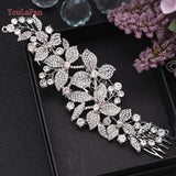 Runhufu Alloy Rhinestone Headband Wedding Head Piece Flower Bridal Hair Accessories Hair Comb Silver Hair Clips Headwear HP301