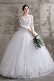 runhufu Dress 2023 New Birde Long Sleeve Ball Gown Luxury Lace Wedding Dresses Vestido De Noiva Robe De Mariee Plus Size