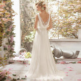 Runhufu De Noiva Boho Wedding Dress Beach Wedding Dresses Sleveless V Neck Simple Bridal Dress Robe De Soiree