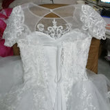 runhufu Wedding Dress 2023 O-neck Bridal Dress With Train Lace Up Ball Gown Princess Luxury Lace Wedding Gowns Customize