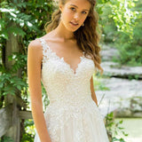 Runhufu Wedding Dress Calssic Beach Wedding Dress Sleeveless V-neck Backless A-line Vestido De Noiva Robe De Mariee plus