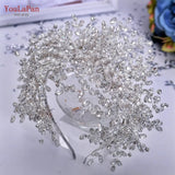Runhufu Luxury Headpiece for Bride Rhinestone Crown Wedding Tiaras Bridal Hair Accessories Women Tiara Pageant Headband HP385