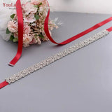 Runhufu S28B Wedding Dress Belt Rhinestones Bridal Belt Diamond Wedding Dress Belt Crystal Wedding Sash for Wedding Dress