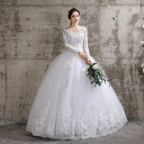 runhufu Dress 2023 New Birde Long Sleeve Ball Gown Luxury Lace Wedding Dresses Vestido De Noiva Robe De Mariee Plus Size