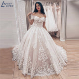 Runhufu Ball Gown Wedding Dress 2023 vestido de noiva Off the Shoulder robe de mariee Lace Appliques Wedding Bridal Gown