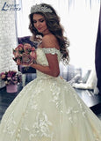 Runhufu Luxury New Off Shoulder Lace Ball Gown Wedding Dress 2023 vestido de noiva robe de mariee vestidos de festa Bride Dress