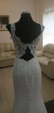 Runhufu Boho Wedding Dresses V-Neck Appliques Lace Keyhole Back Mermaid Wedding Gown Custom Made Bride Dresses Real Photos