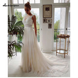 runhufu V neck Bohemian Wedding Dresses Lace Bridal Gowns tulle A-Line Wedding gown Robe De Mariee Country gelinlik