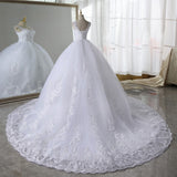 runhufu White Wedding Dress 2023 Sexy V-neck Bridal Dress With Train Luxury Lace Ball Gown Princes Vestido De Noiva Plus Size