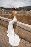 Runhufu Mermaid Open Back Wedding Dresses For Women V Neck Lace Appliqued Backless Beach Bridal Gowns vestidos de novia 925