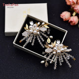 Runhufu 2pcs/lot Removable Bride High Heel Clip Rhinestone Wedding Shoes Buckle Women Decoration Pearls Floral Bead Shoe Clips
