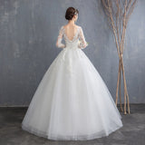 runhufu Wedding Dress 2023 New Full Sleeve Classic Embroidery Lace Up Ball Gown Princess Wedding Dresses Robe De Mariee