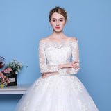 runhufu Sleeves Wedding Dresses 2023 Princess Lace Bridal Bride Gowns Luxury Vintage Off The Shoulder Robe De Mariage