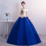 runhufu Novias Blue Quinceanera Dresses Elegant O Neck Off The Shoulder Lace Beading Party Prom Luxury Quinceanera Dress Pluse Size