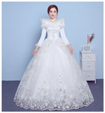 runhufu Muslim Wedding Dresses 2023 New Long Sleeves White Organza Cheap Wedding Gowns vestido noiva