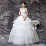 runhufu Novias Strapless Wedding Dress 2023 New Korean Style Ivory Princess Bride Frocks Bridal Gown Pluse size Vestido De Novia